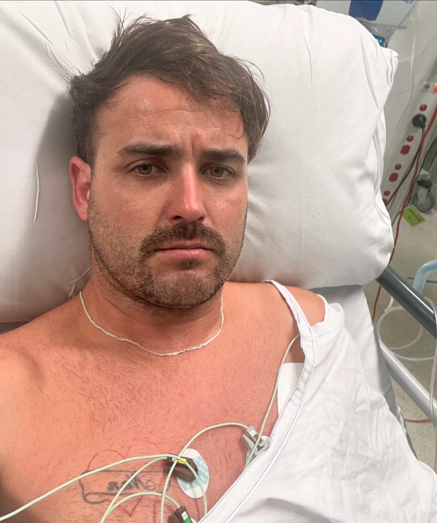 Davey Lloyd in hospital after his heart stopped